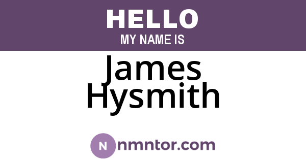 James Hysmith