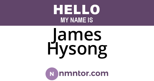 James Hysong