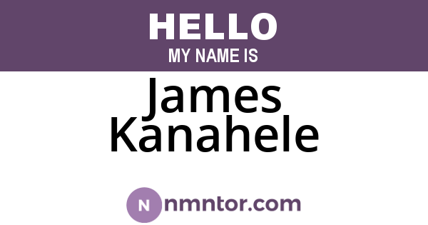 James Kanahele