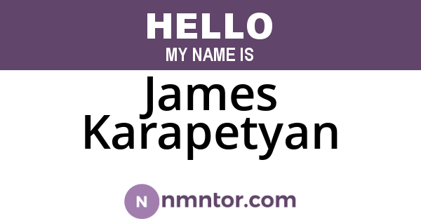 James Karapetyan