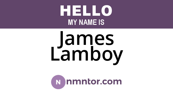 James Lamboy