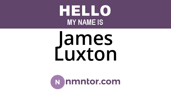 James Luxton
