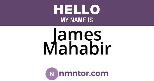 James Mahabir