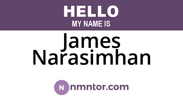 James Narasimhan