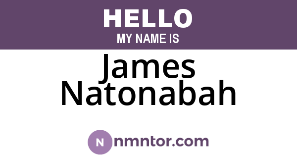 James Natonabah