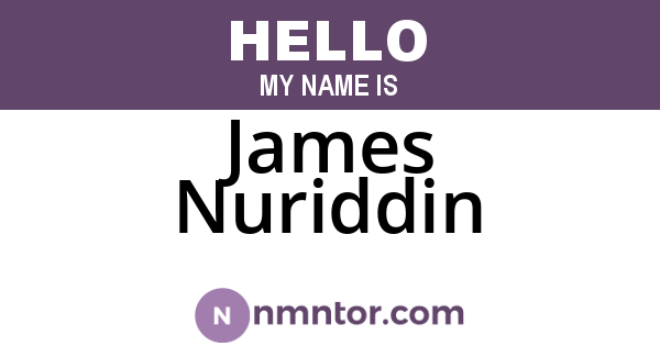 James Nuriddin