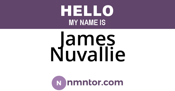 James Nuvallie