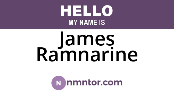 James Ramnarine