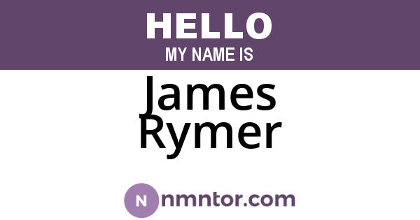 James Rymer
