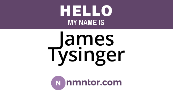 James Tysinger