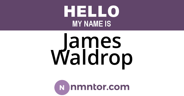 James Waldrop