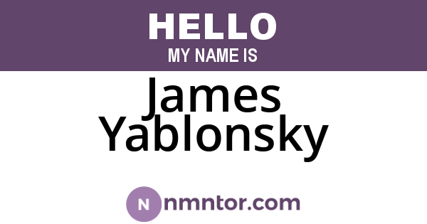 James Yablonsky
