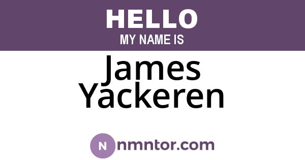 James Yackeren