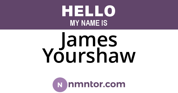 James Yourshaw