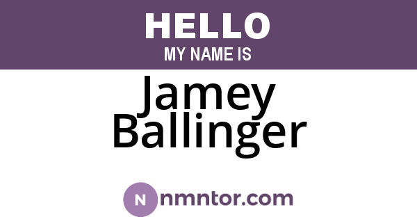 Jamey Ballinger