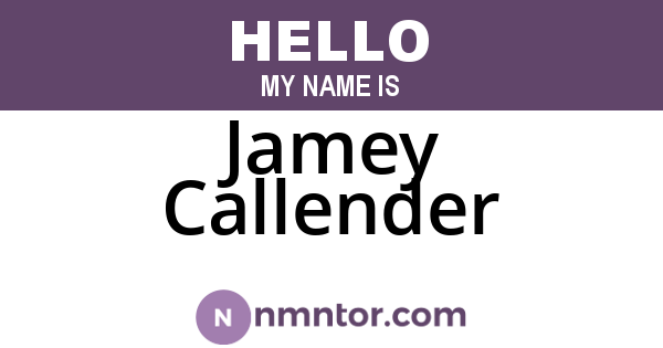Jamey Callender