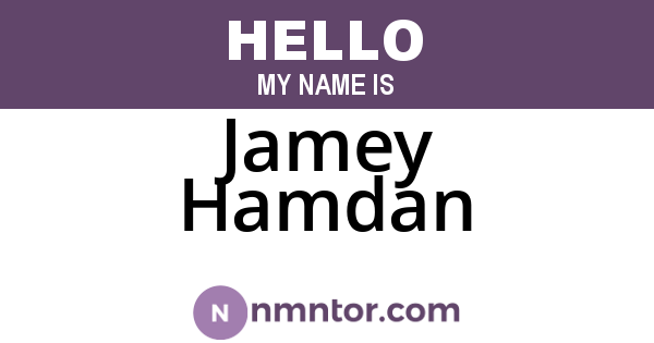 Jamey Hamdan