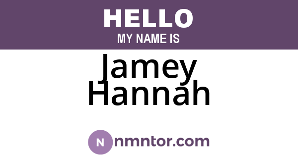 Jamey Hannah