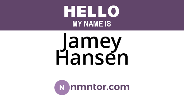 Jamey Hansen