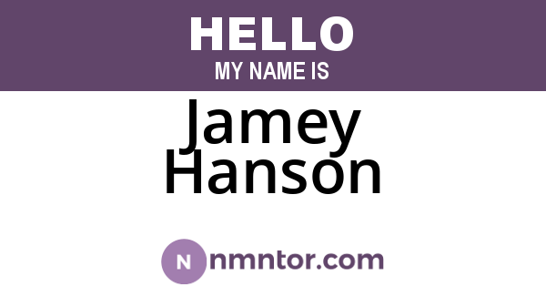 Jamey Hanson
