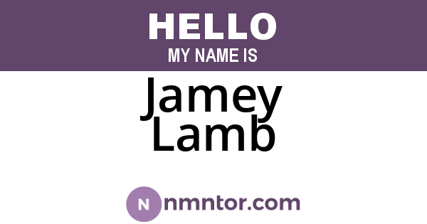 Jamey Lamb