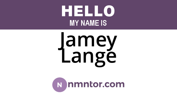 Jamey Lange