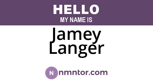 Jamey Langer