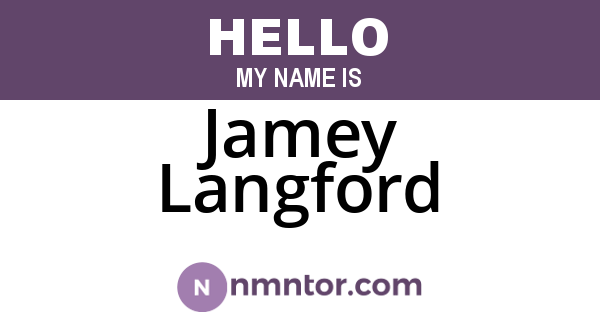 Jamey Langford