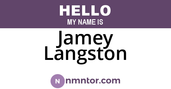 Jamey Langston