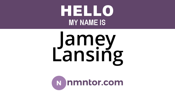 Jamey Lansing