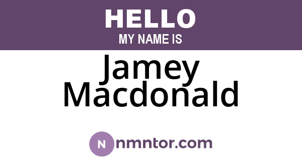 Jamey Macdonald
