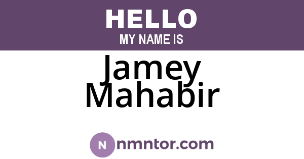 Jamey Mahabir