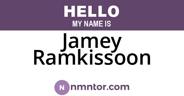 Jamey Ramkissoon