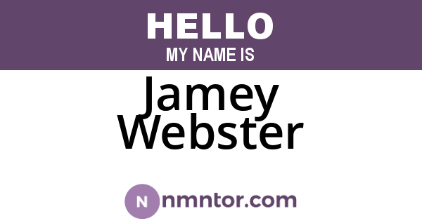 Jamey Webster