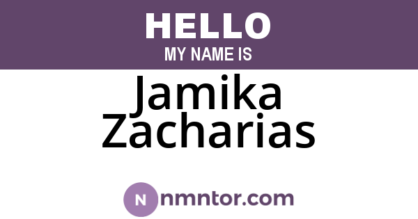 Jamika Zacharias