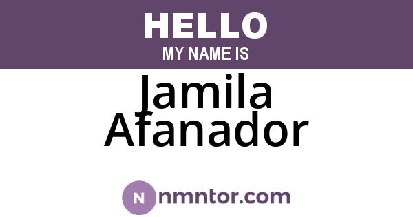 Jamila Afanador