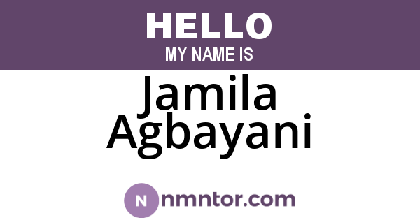 Jamila Agbayani