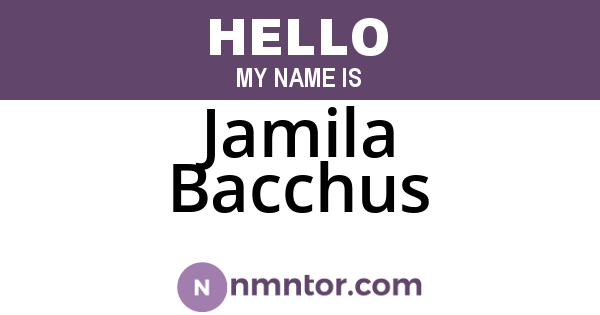 Jamila Bacchus