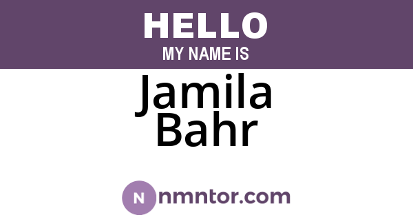 Jamila Bahr