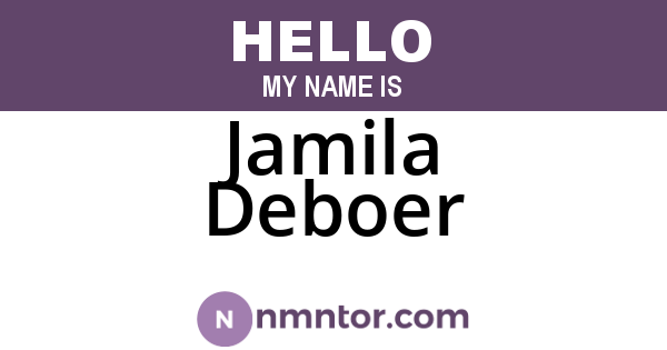 Jamila Deboer