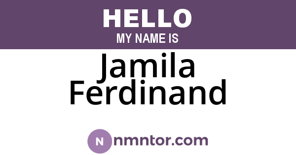 Jamila Ferdinand
