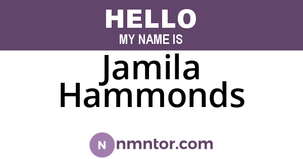 Jamila Hammonds