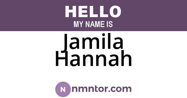 Jamila Hannah