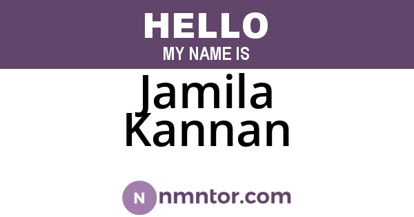 Jamila Kannan