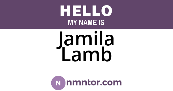 Jamila Lamb
