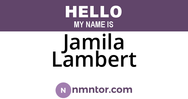 Jamila Lambert
