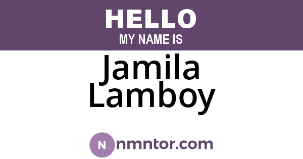 Jamila Lamboy