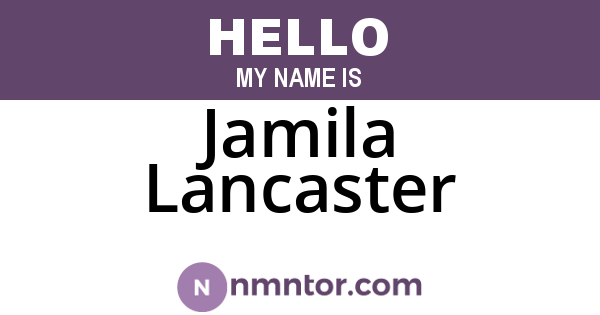 Jamila Lancaster