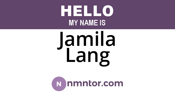 Jamila Lang