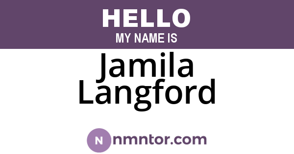 Jamila Langford